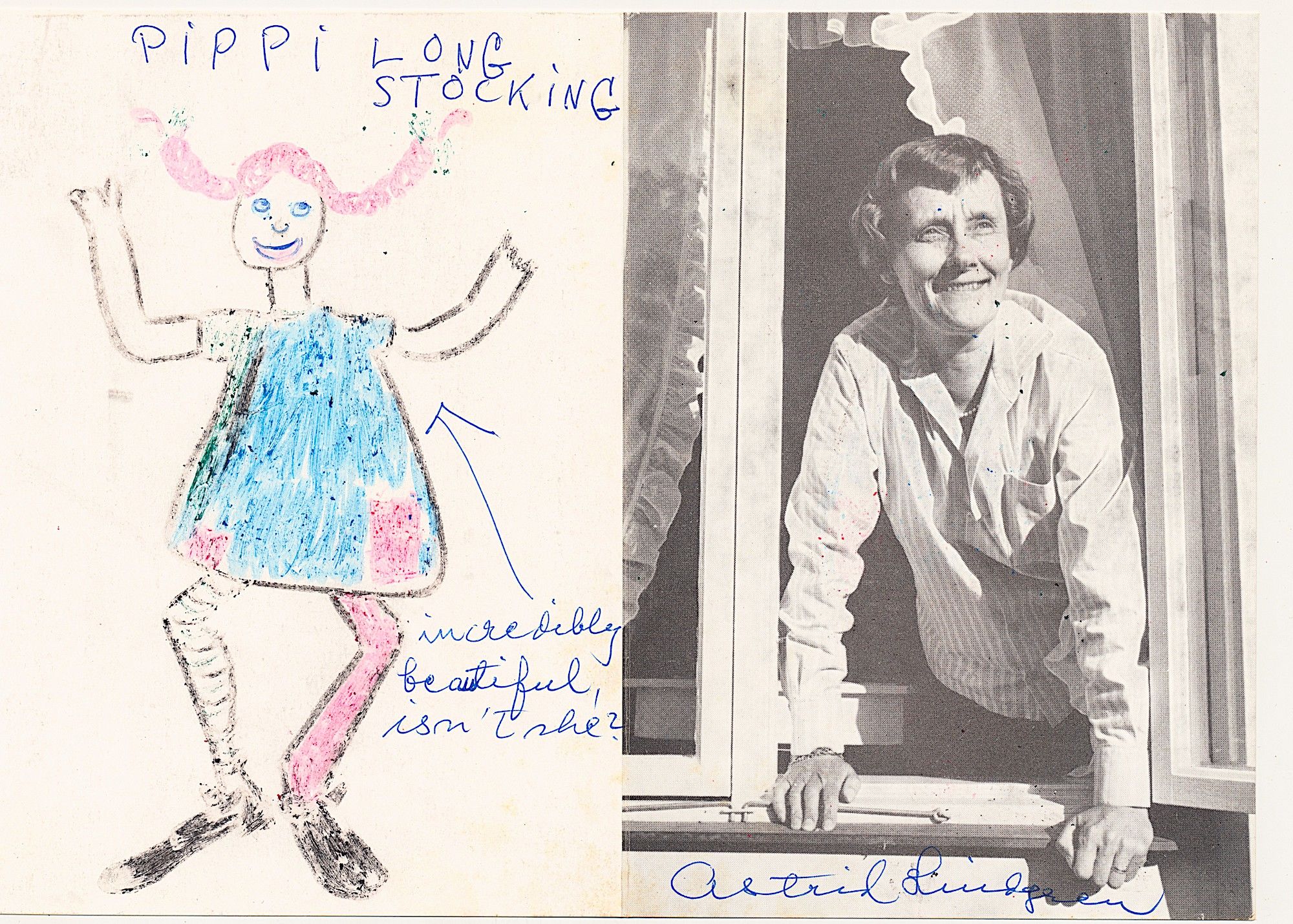 Pippi Longstocking Original Drawing Signed